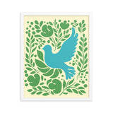 Nature's Embrace - Blue Bird and Greenery - - Wooden Framed Posters