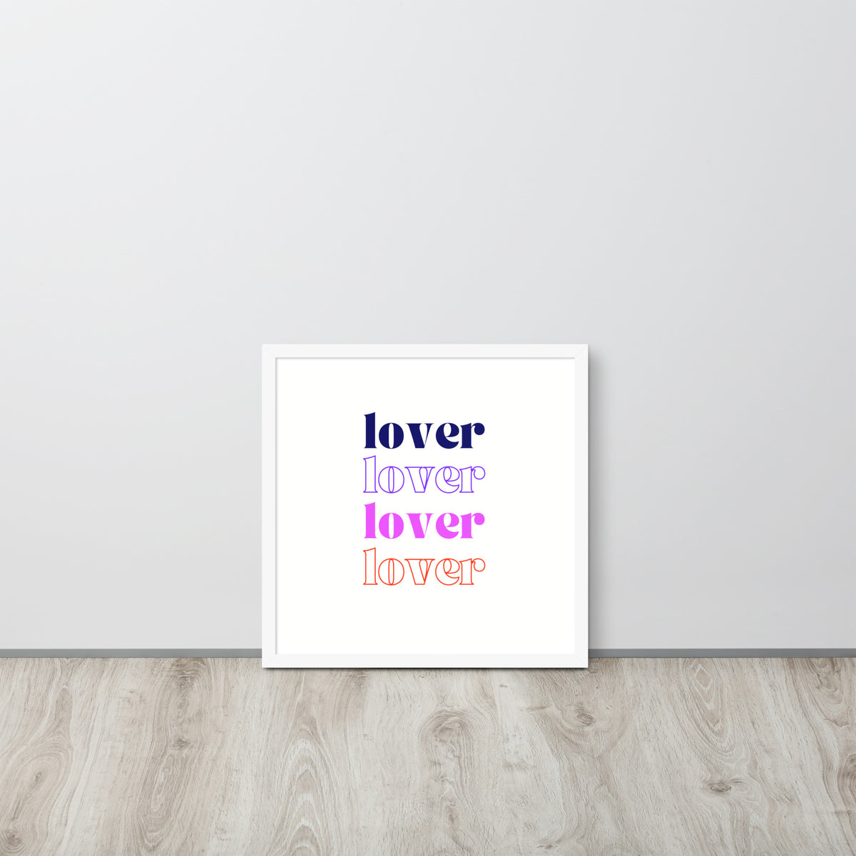 Love Multiplied - Colorful Text Framed Poster - White 18″×18″ - Framed Posters