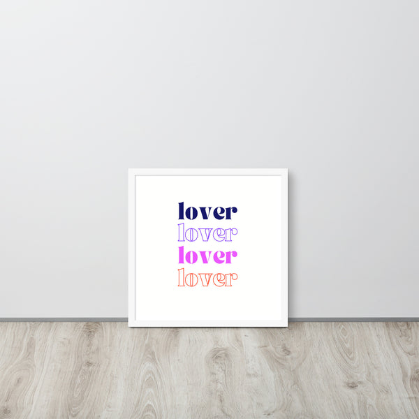 Love Multiplied - Colorful Text Framed Poster - White 18″×18″ - Framed Posters