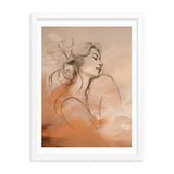 Serene Reflections - Woman in Sketch Wall Decor - White 18″×24″ - Framed Poster