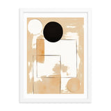 Minimalist Elegance - Geometric Shapes in Neutral Tones - White 18″×24″ - Framed Posters