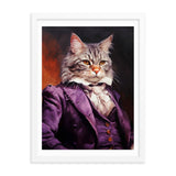 Victorian Cat - Whimsical Nobility - White 18″×24″ - Framed Posters