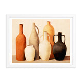 Rustic Elegance - Timeless Vessels in Still Life - White 18″×24″ - Framed Posters