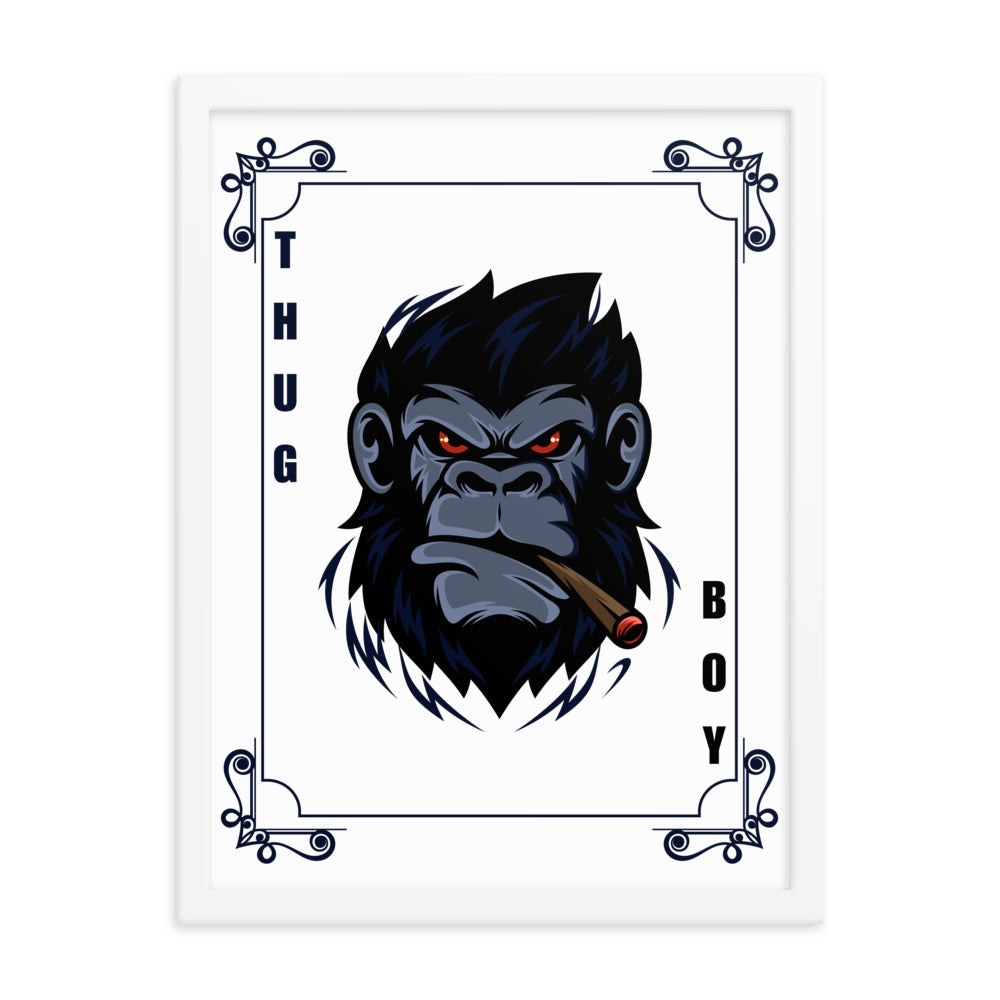 Bold Gorilla Vibes - Framed Thug Boy Poster - - Wooden Framed Posters