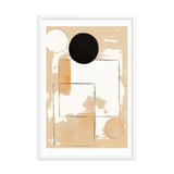 Minimalist Elegance - Geometric Shapes in Neutral Tones - White 24″×36″ - Framed Posters