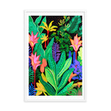 Rainforest Radiance - Colorful Canopy - White 24″×36″ - Wooden Framed Posters