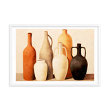 Rustic Elegance - Timeless Vessels in Still Life - White 24″×36″ - Framed Posters