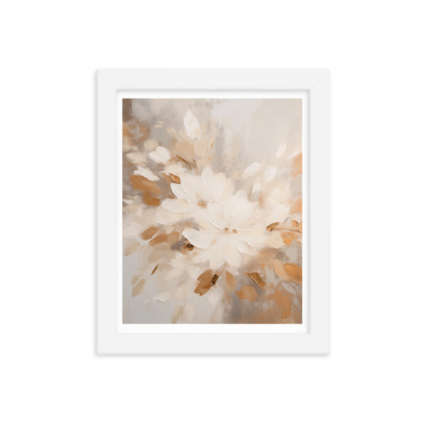 Whispers of Nature - Floral Harmony - White 8″×10″ - Framed Poster