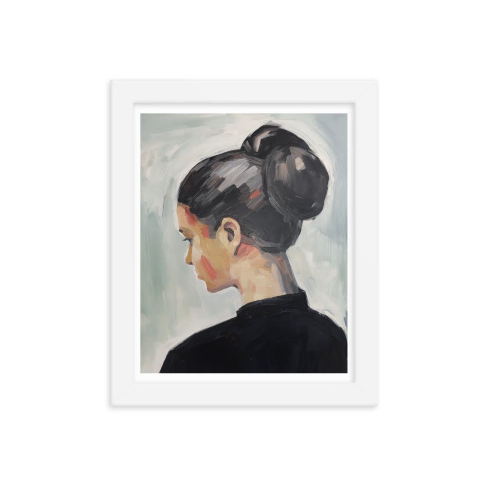 Introspective Elegance - Artful Moments - White 8″×10″ - Framed Poster