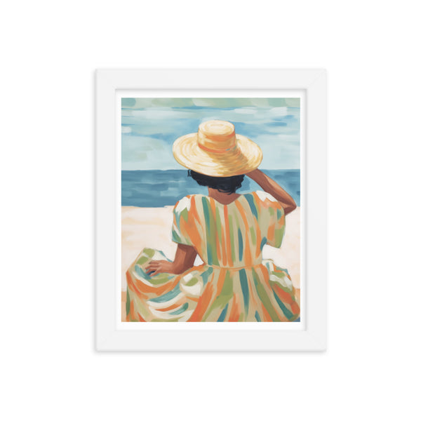 Seaside Reflections - A Tranquil Escape - White 8″×10″ - Framed Poster