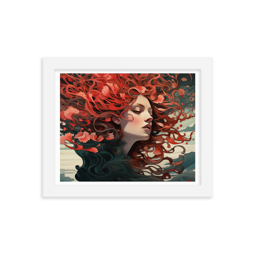 Dreamscape Serenity - Enchanted Reflections - White 8″×10″ - Framed Poster