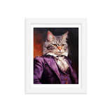 Victorian Cat - Whimsical Nobility - White 8″×10″ - Framed Posters