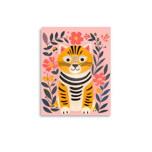 Charming Tiger Bloom - Colorful Poster - 11″×14″ - Posters