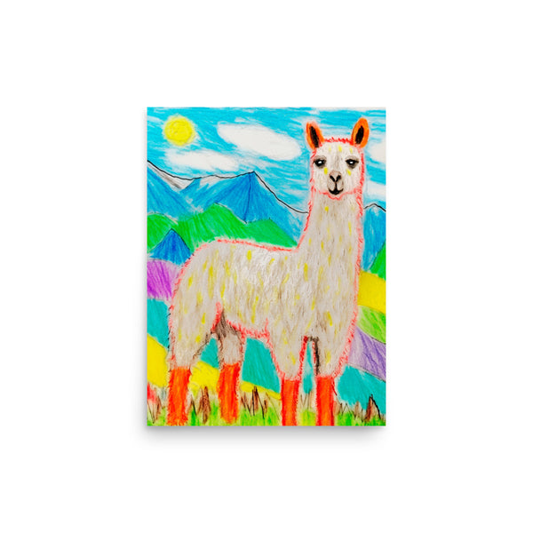 Llama in Paradise - Artistic Wall Decor - 12″×16″ -