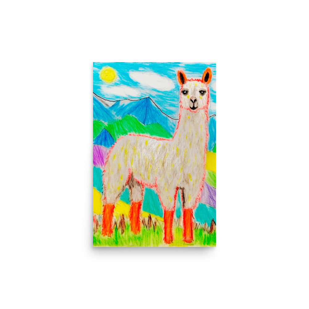 Llama in Paradise - Artistic Wall Decor - 12″×18″ -