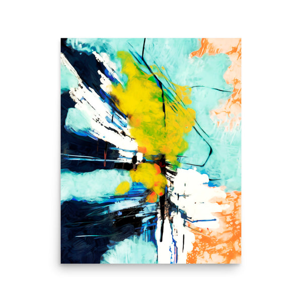 Color Burst - Dynamic Abstract Art Poster - 16″×20″ - Matte Poster