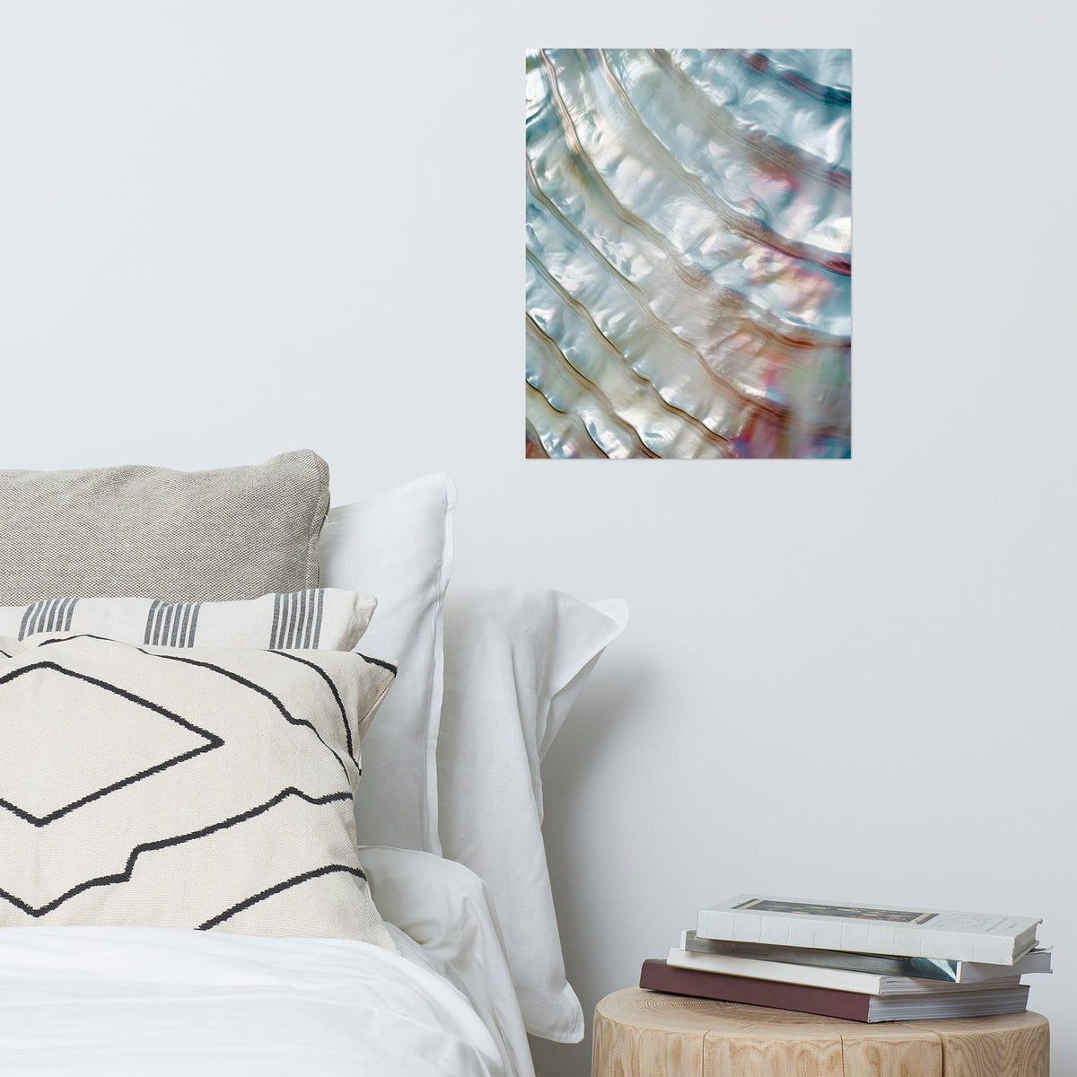 Ocean's Elegance - Iridescent Shell Art - 16″×20″ - Posters