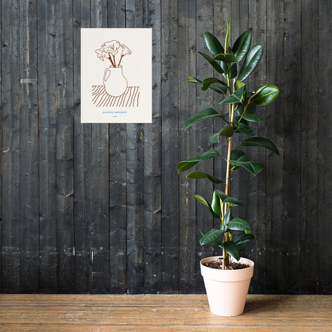 Image of Classic Lines - Floral Vase Poster