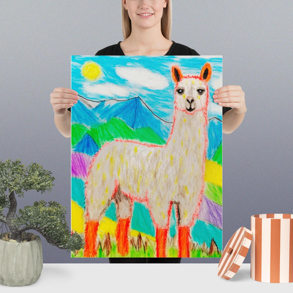 Llama in Paradise - Artistic Wall Decor - 18″×24″ -