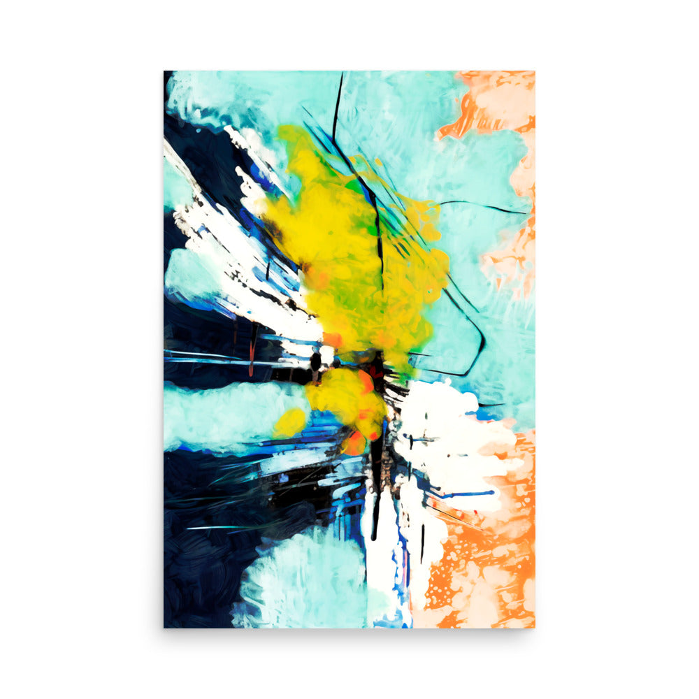 Color Burst - Dynamic Abstract Art Poster - 24″×36″ - Matte Poster