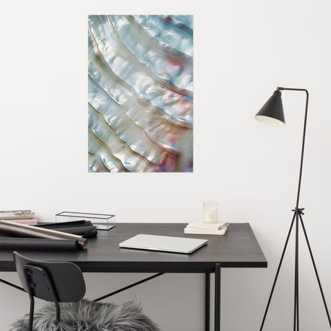Image of Ocean's Elegance - Iridescent Shell Art
