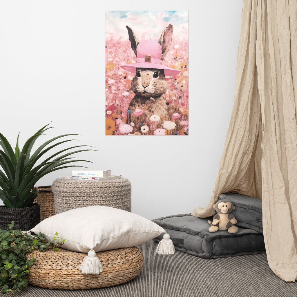 Springtime Delight - Bunny in Pink - 24″×36″ -