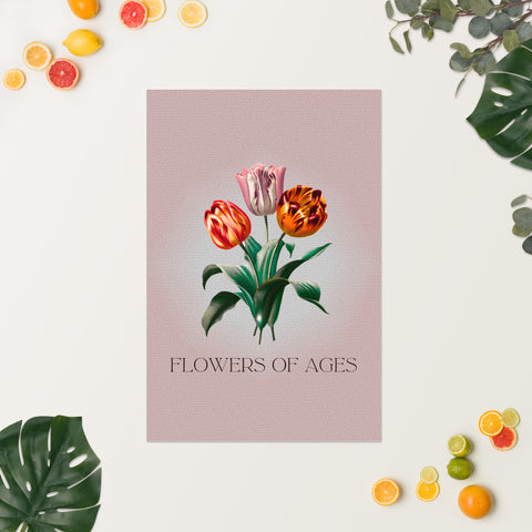 Image of Flowers of Ages - Vintage Tulip Art on Mosaic