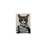 Cool Cat in Stripes - Retro Chic Poster - 5″×7″ - Paper Posters