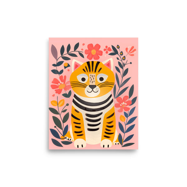 Charming Tiger Bloom - Colorful Poster - 8″×10″ - Posters