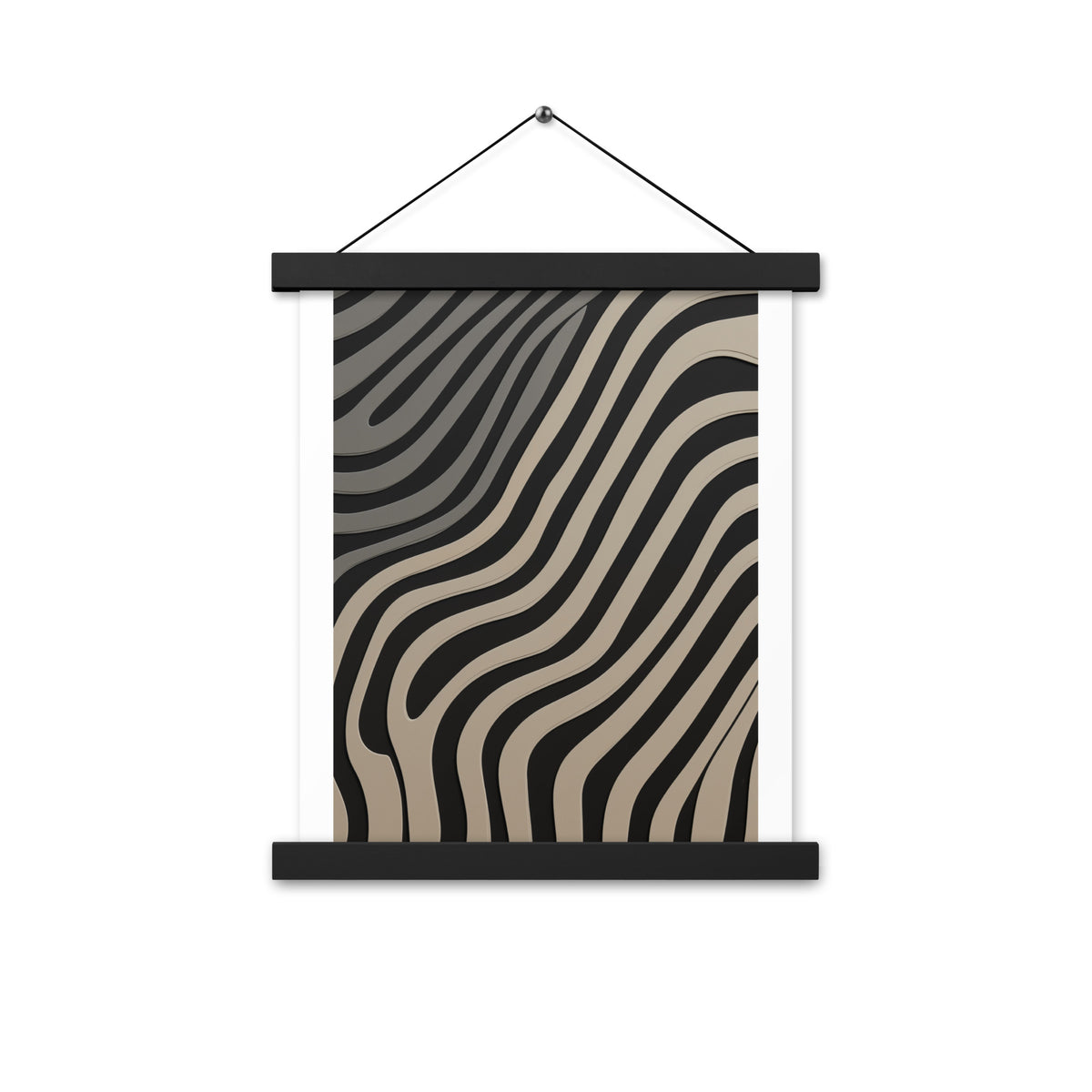 Rhythmic Elegance - Abstract Wall Art - Black 11″×14″ - Poster With Hanger