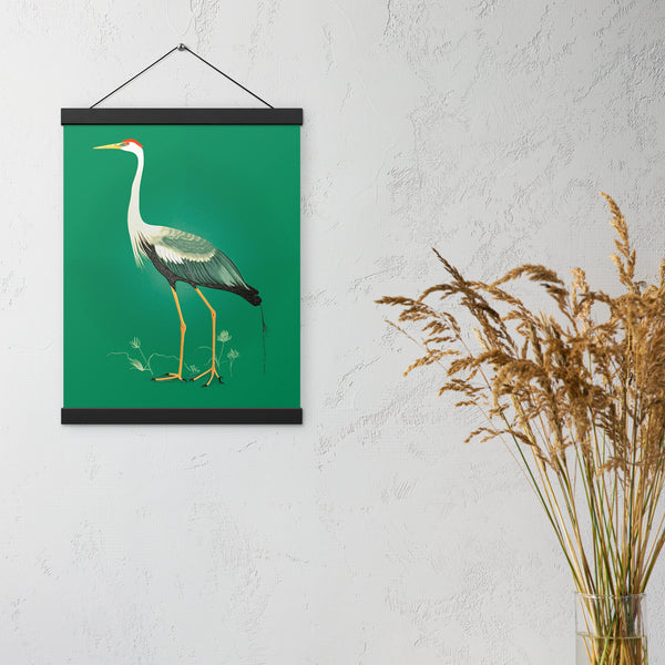 Graceful Elegance - The Majestic Heron Print - 12″×16″ - Poster With Hanger