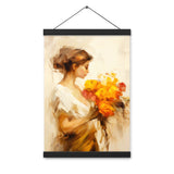 Whispers of Spring - Floral Elegance - Black 12″×18″ - Poster With Hanger