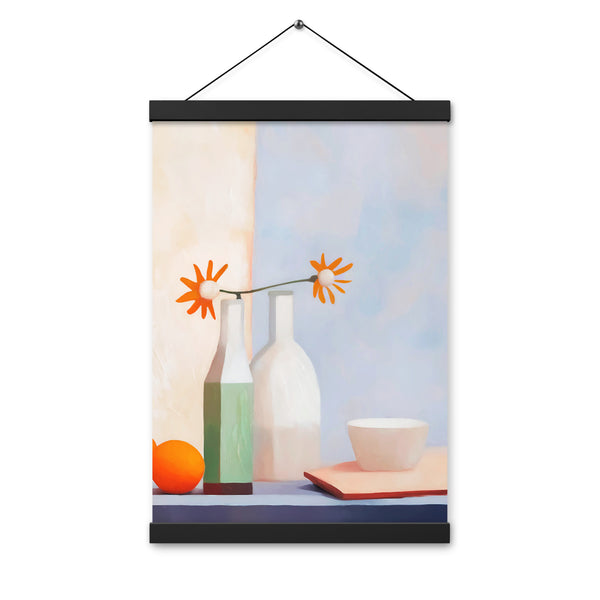 Elegant Balance - Artful Still Life - Black 12″×18″ - Posters With Hanger