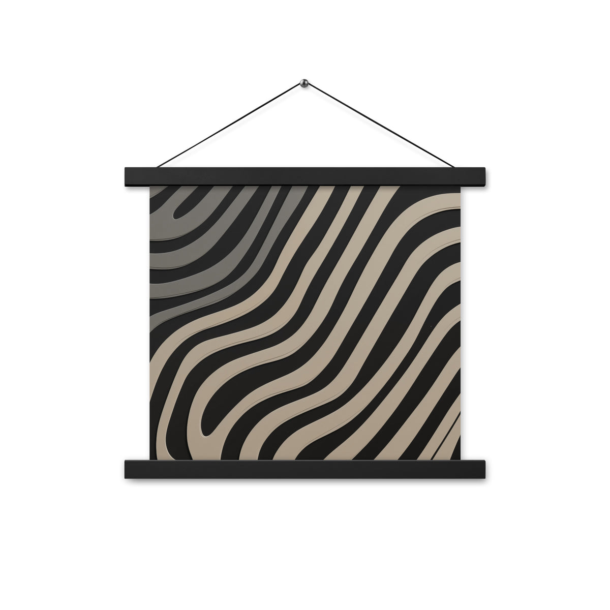 Rhythmic Elegance - Abstract Wall Art - Black 14″×14″ - Poster With Hanger