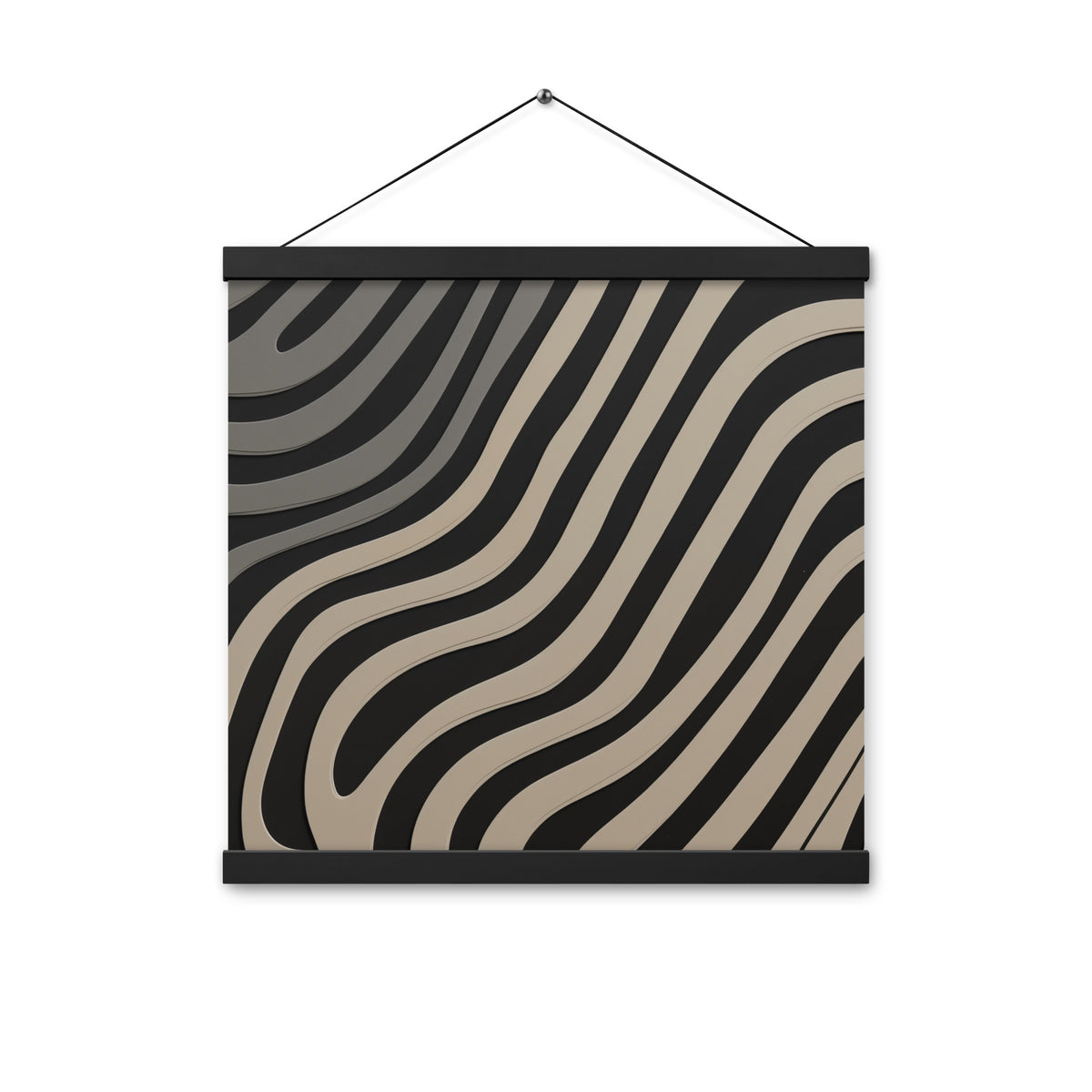 Rhythmic Elegance - Abstract Wall Art - Black 16″×16″ - Poster With Hanger