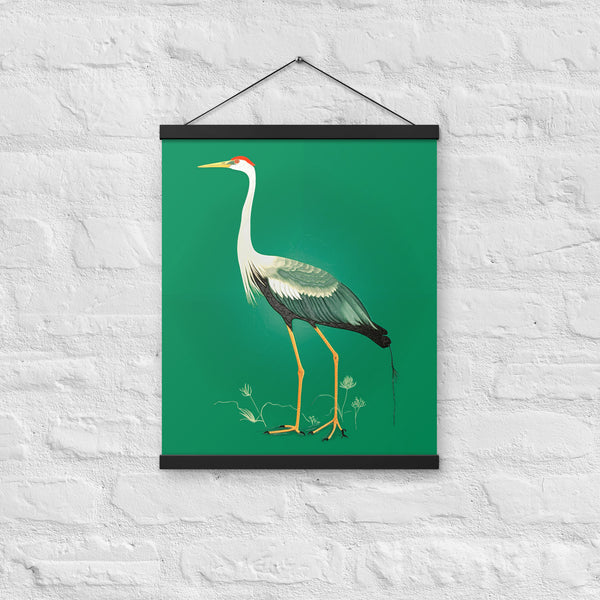 Graceful Elegance - The Majestic Heron Print - 16″×20″ - Poster With Hanger