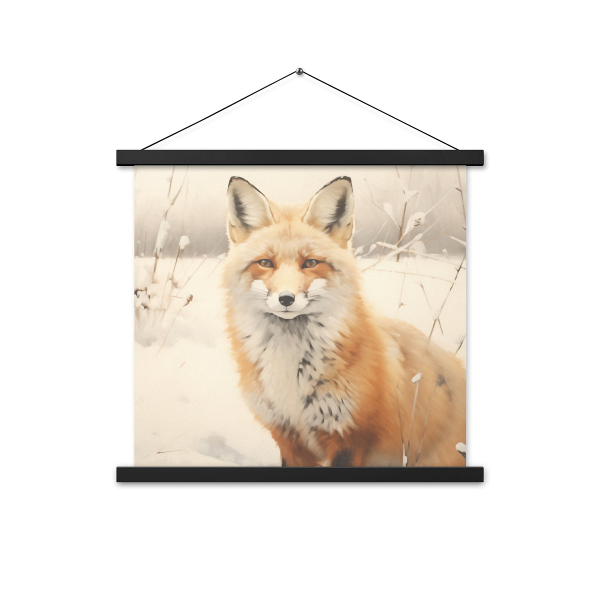 Silent Guardian - Fox in Snow - - Poster With Hanger