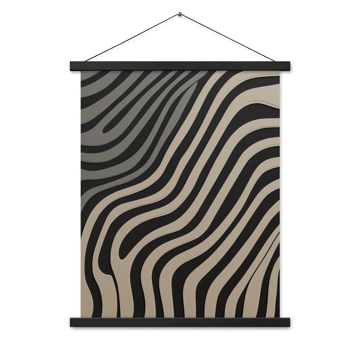 Rhythmic Elegance - Abstract Wall Art - Black 18″×24″ - Poster With Hanger