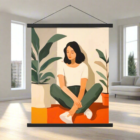 Image of Tranquil Moments - Woman and Greenery
