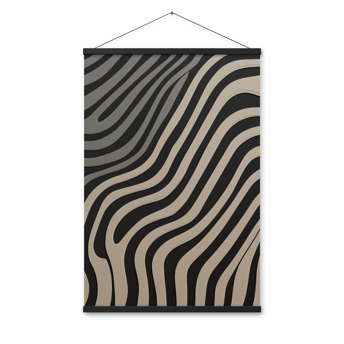 Rhythmic Elegance - Abstract Wall Art - Black 24″×36″ - Poster With Hanger