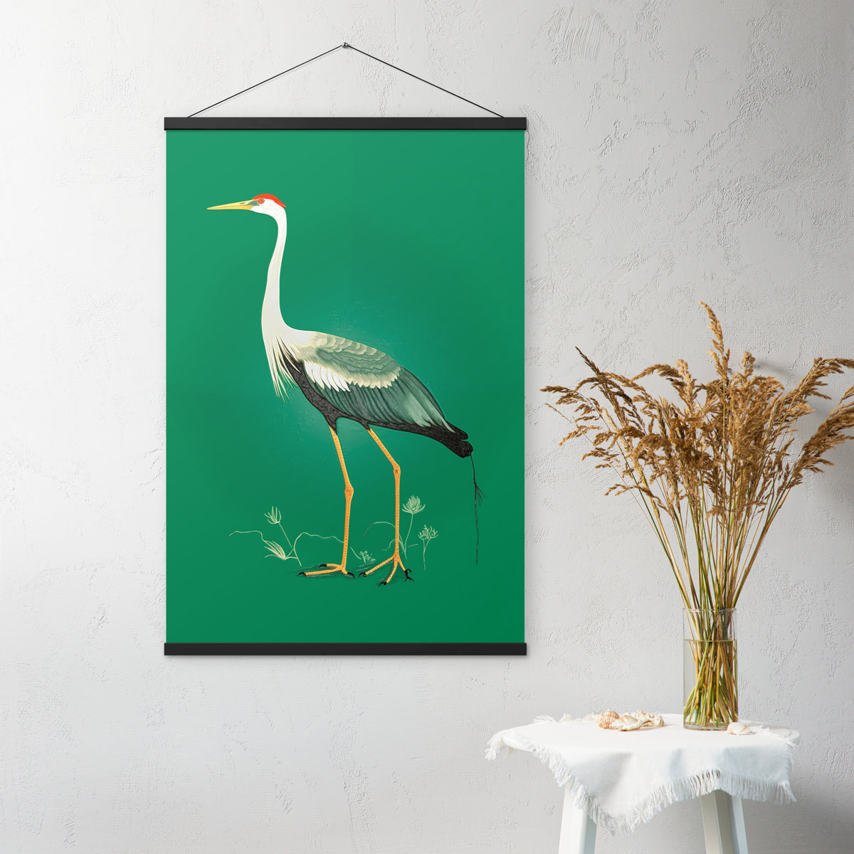 Graceful Elegance - The Majestic Heron Print - 24″×36″ - Poster With Hanger