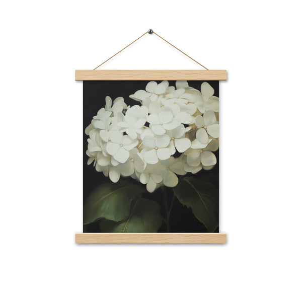 Elegant Hydrangeas - Serenity in Bloom Wall Art - Oak 11″×14″ - Posters With Hanger