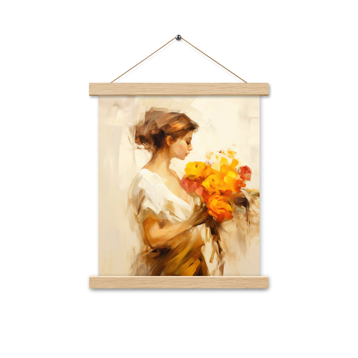 Whispers of Spring - Floral Elegance - Oak 11″×14″ - Poster With Hanger