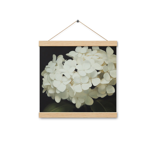 Elegant Hydrangeas - Serenity in Bloom Wall Art - Oak 12″×12″ - Posters With Hanger