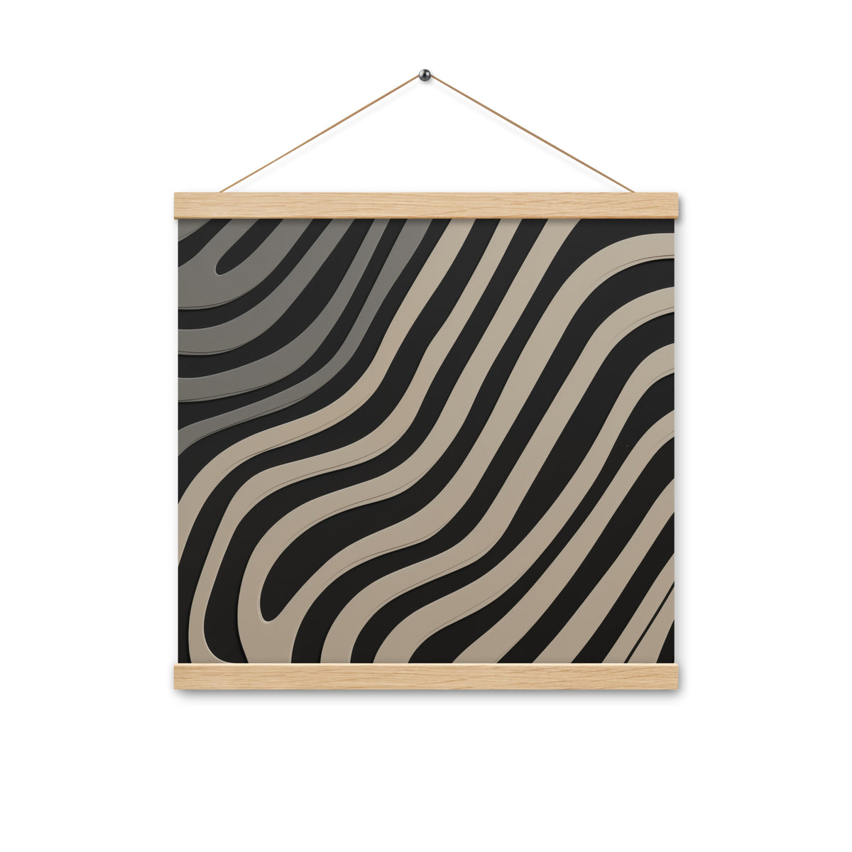 Rhythmic Elegance - Abstract Wall Art - Oak 16″×16″ - Poster With Hanger