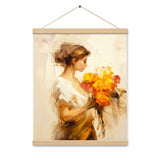 Whispers of Spring - Floral Elegance - Oak 16″×20″ - Poster With Hanger