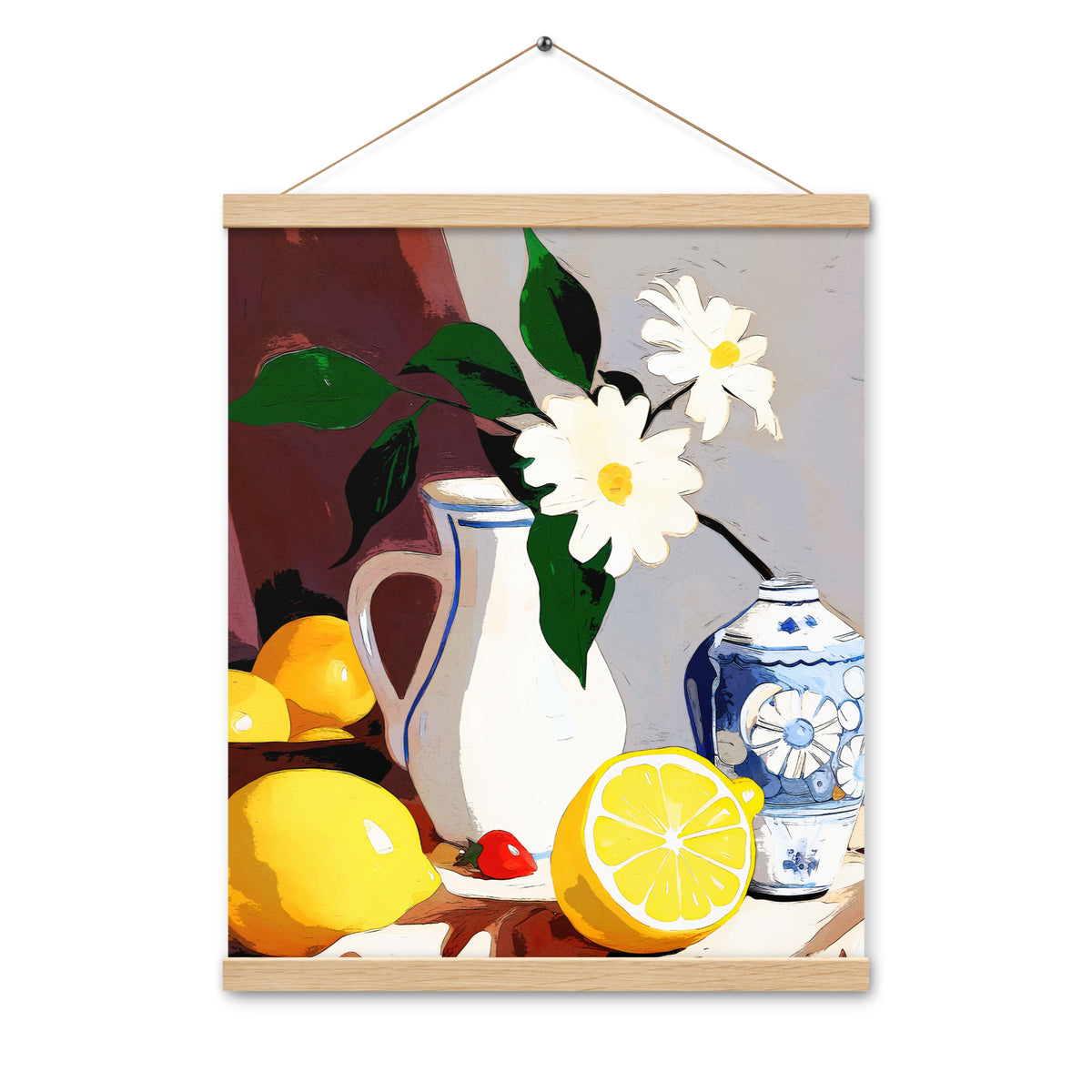 Lemon Fresh - Artful Still Life - Oak 16″×20″ - Posters With Hanger