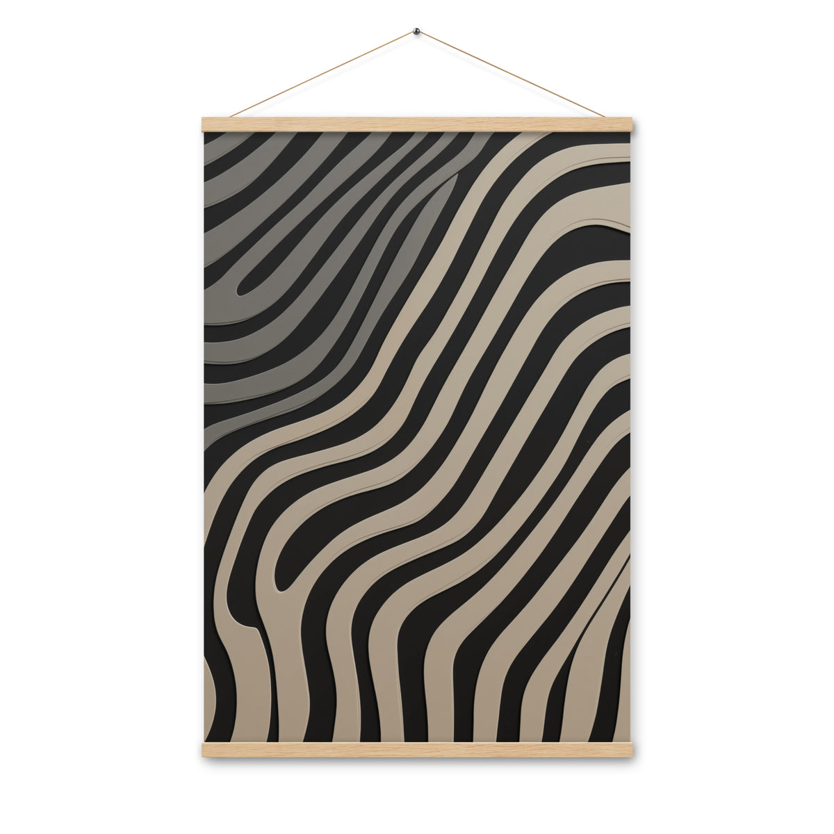 Rhythmic Elegance - Abstract Wall Art - Oak 24″×36″ - Poster With Hanger