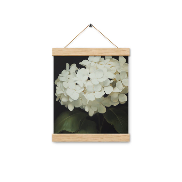 Elegant Hydrangeas - Serenity in Bloom Wall Art - Oak 8″×10″ - Posters With Hanger