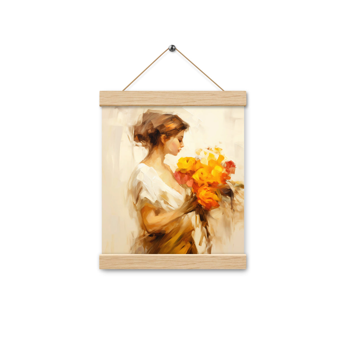 Whispers of Spring - Floral Elegance - Oak 8″×10″ - Poster With Hanger